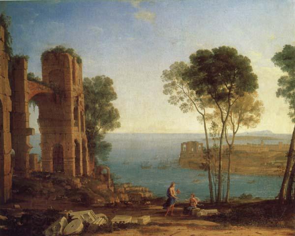 Claude Lorrain The Harbor of Baiae with Apollo and the Cumaean Sibyl China oil painting art